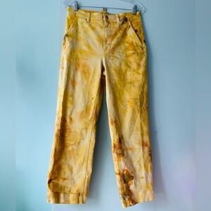 Everlane Straight Leg Crop In Golden Yellow Ice Dye Size 10